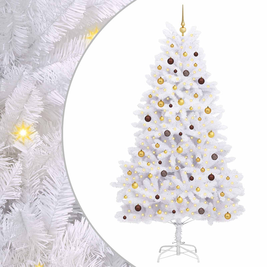 Kunstkerstboom Wit 120 x 120 x 240 cm PVC en Metaal