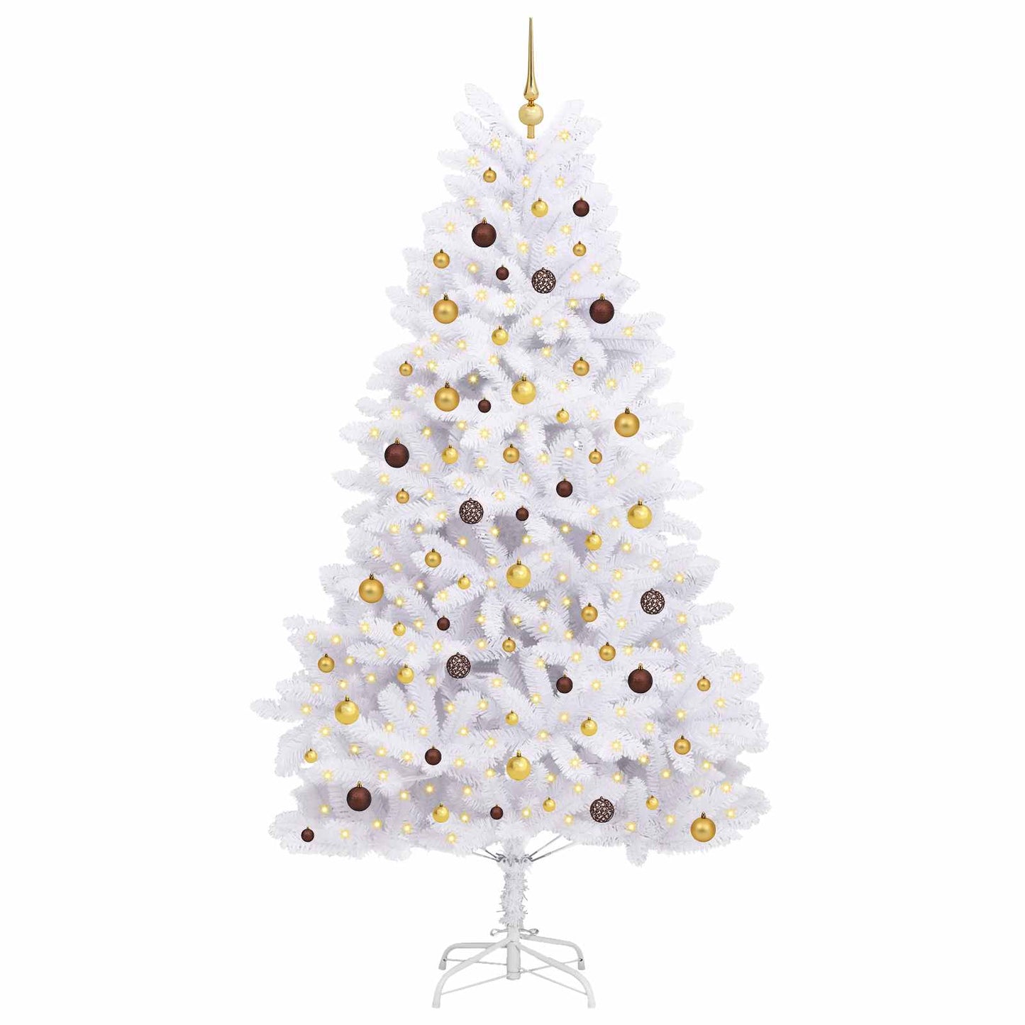 Kunstkerstboom Wit 120 x 120 x 240 cm PVC en Metaal