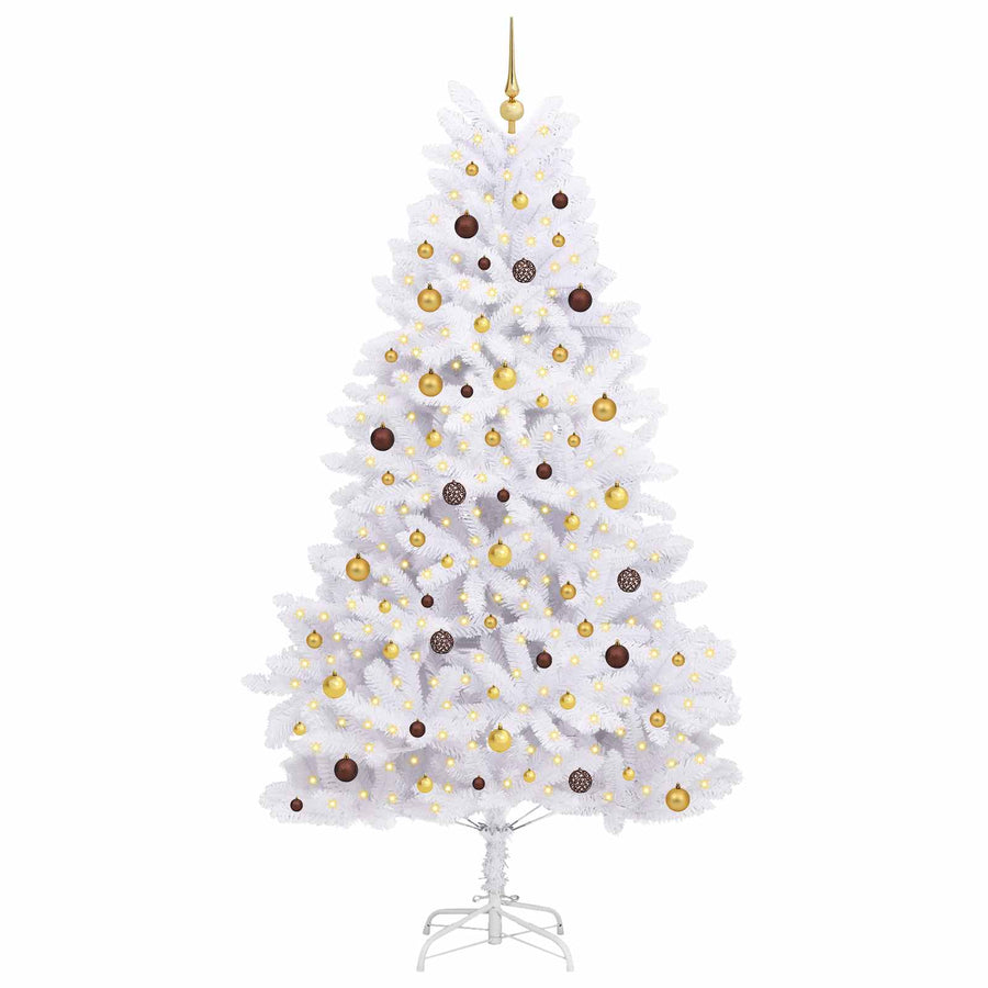 Kunstkerstboom Wit 120 x 120 x 240 cm PVC en Metaal