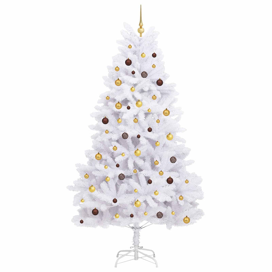 Kunstkerstboom Wit 120 x 120 x 240 cm PVC en Metaal