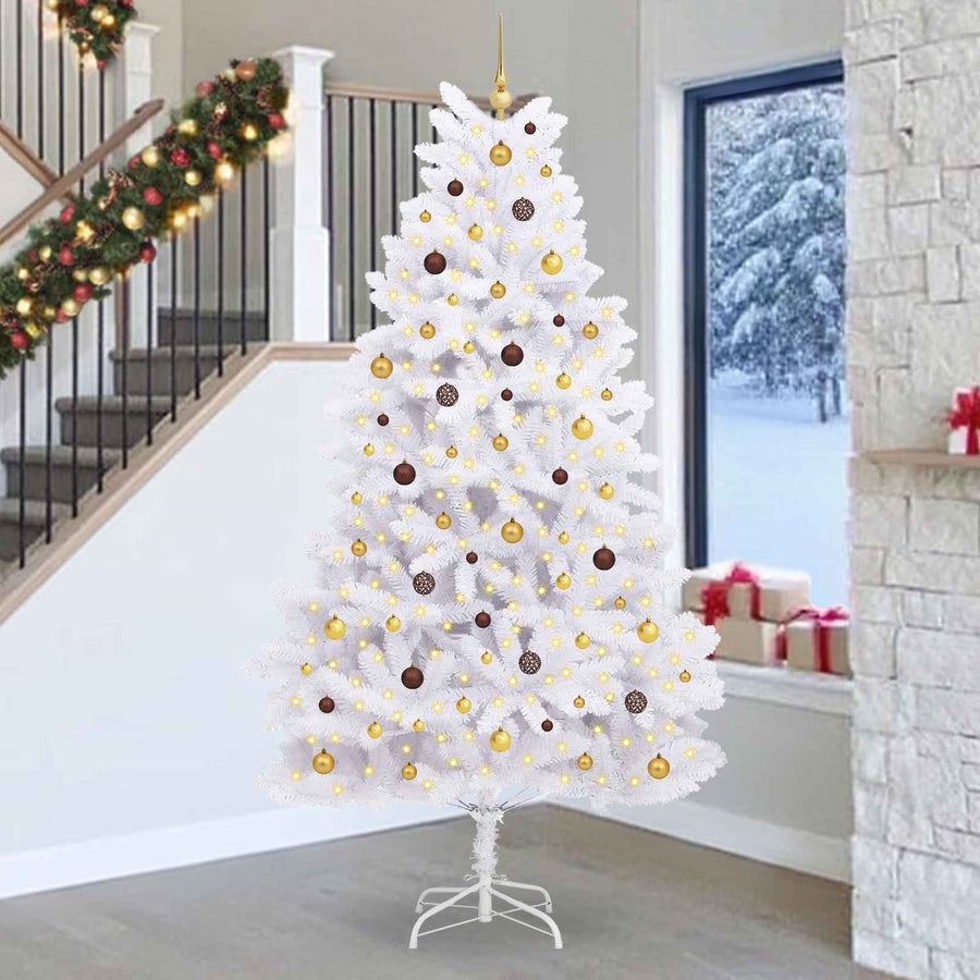 Kunstkerstboom Wit 128 x 128 x 270 cm PVC en Metaal