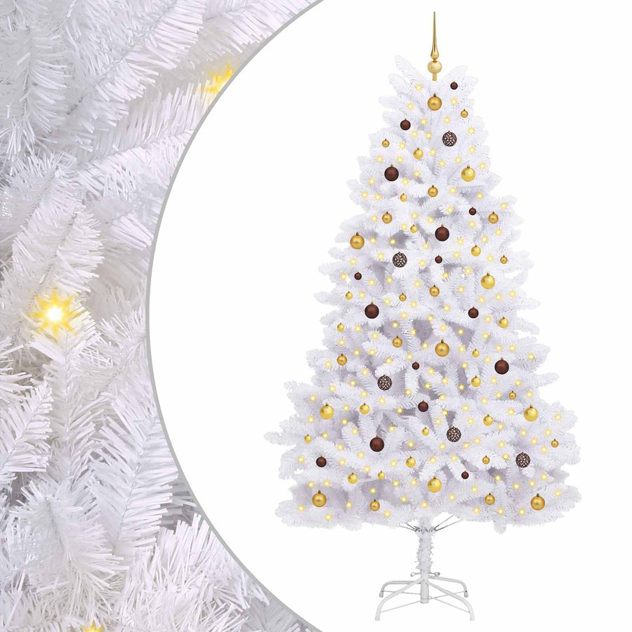 Kunstkerstboom Wit 128 x 128 x 270 cm PVC en Metaal