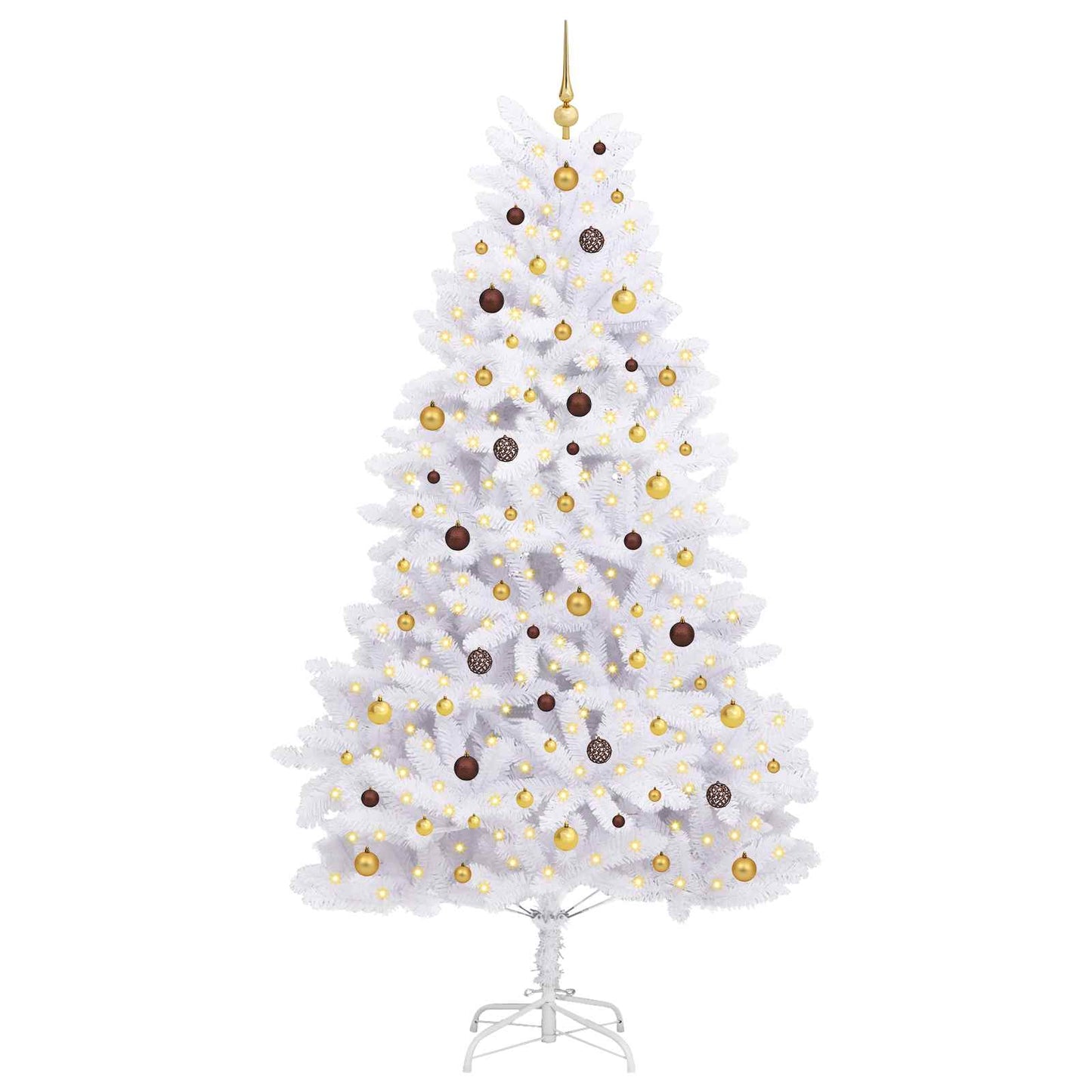 Kunstkerstboom Wit 128 x 128 x 270 cm PVC en Metaal
