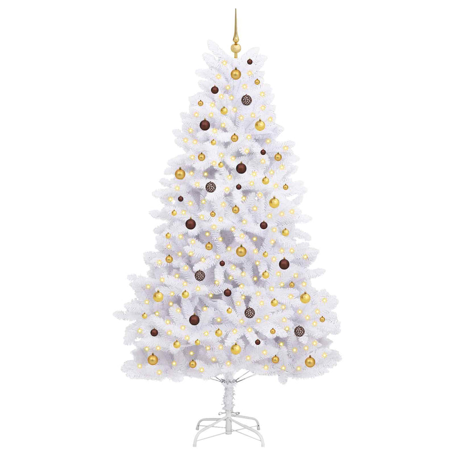 Kunstkerstboom Wit 128 x 128 x 270 cm PVC en Metaal