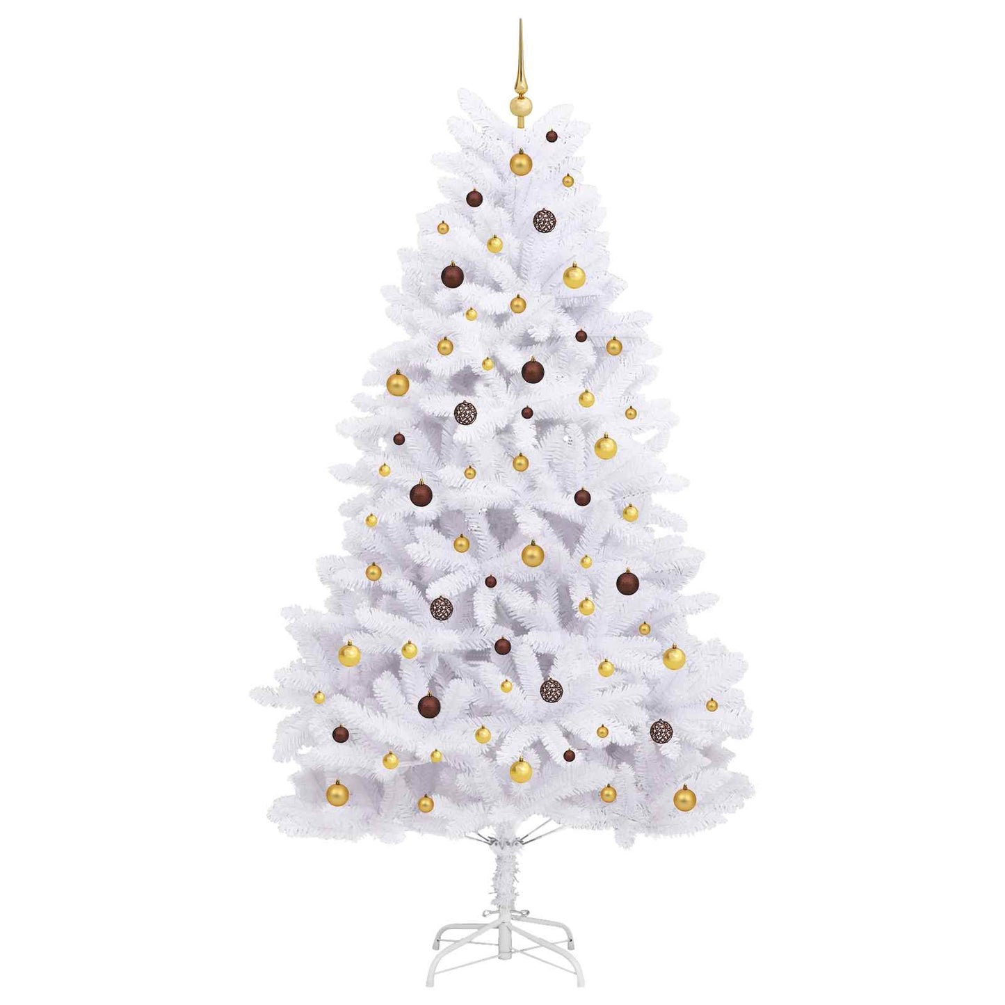 Kunstkerstboom Wit 128 x 128 x 270 cm PVC en Metaal