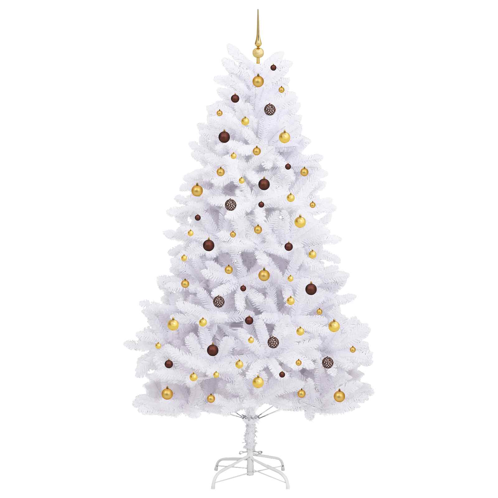 Kunstkerstboom Wit 128 x 128 x 270 cm PVC en Metaal