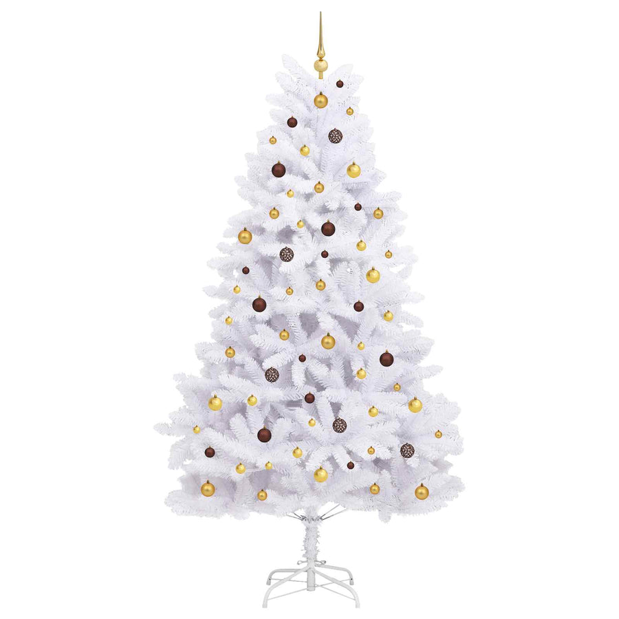 Kunstkerstboom Wit 128 x 128 x 270 cm PVC en Metaal