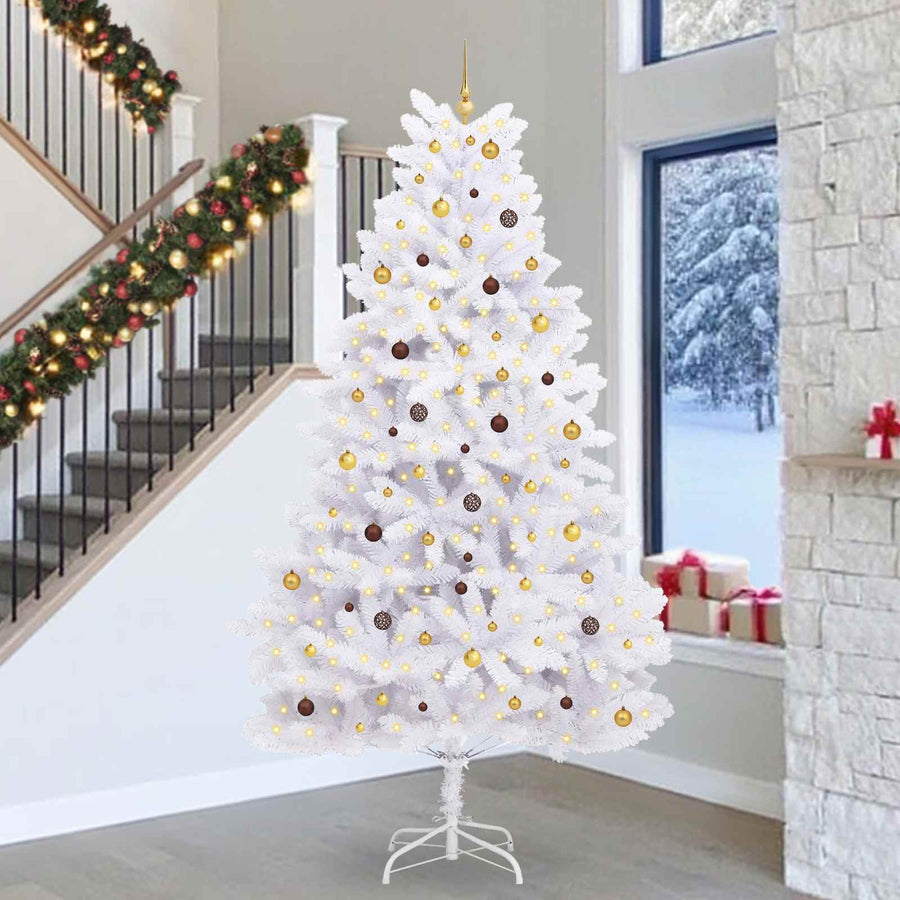 Kunstkerstboom Wit 138 x 138 x 300 cm PVC en Metaal