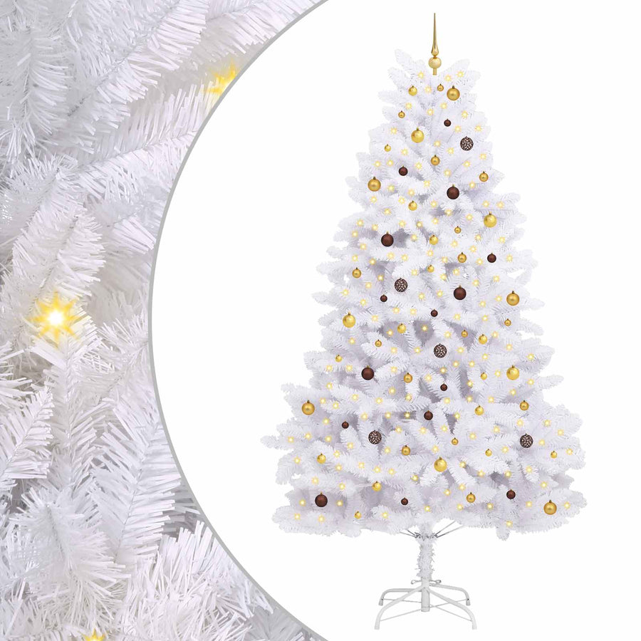 Kunstkerstboom Wit 138 x 138 x 300 cm PVC en Metaal