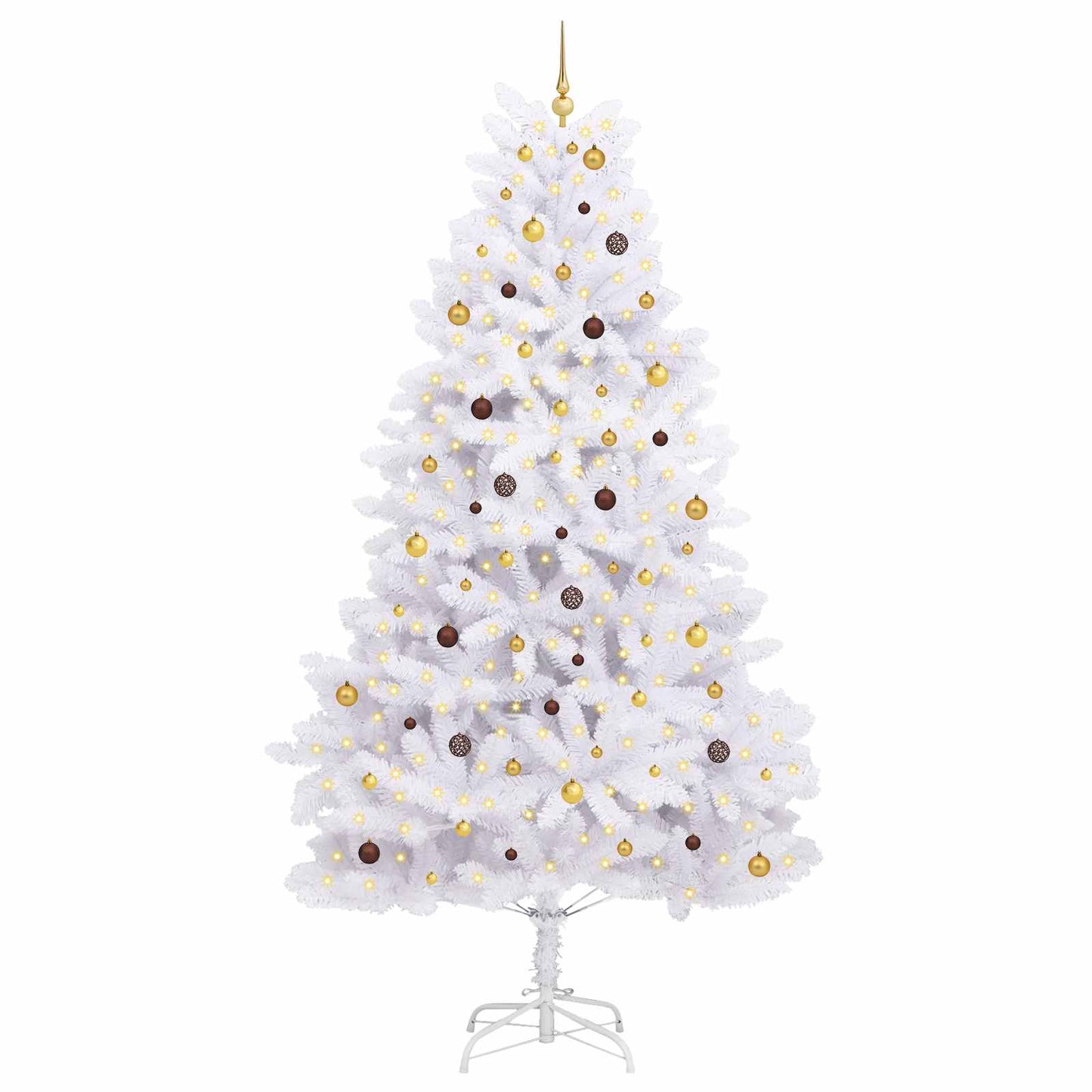 Kunstkerstboom Wit 138 x 138 x 300 cm PVC en Metaal