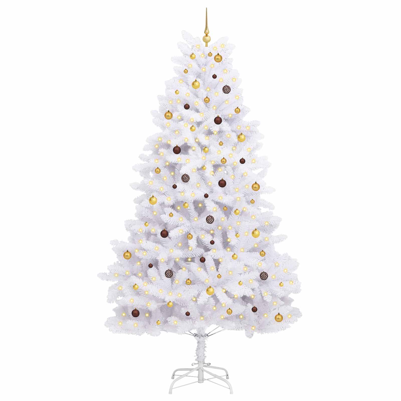 Kunstkerstboom Wit 138 x 138 x 300 cm PVC en Metaal
