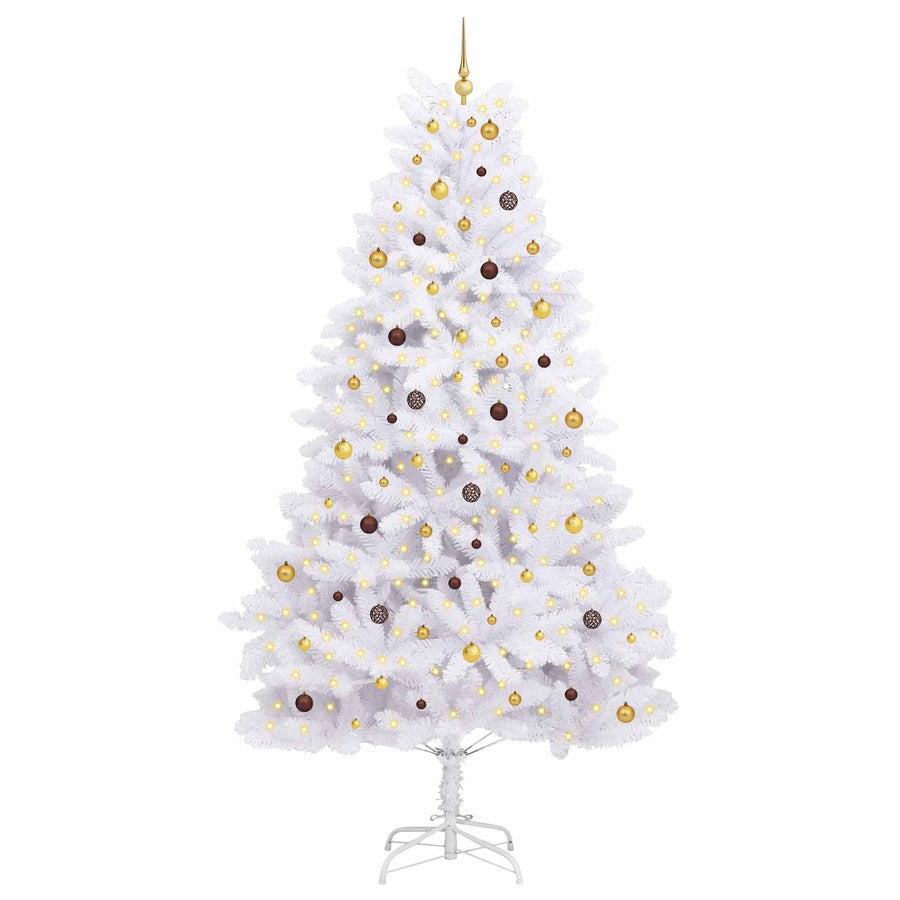 Kunstkerstboom Wit 138 x 138 x 300 cm PVC en Metaal