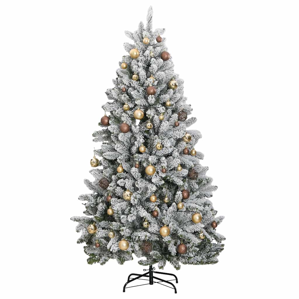 Kunstkerstboom met scharnieren 300 LED's en kerstballen 240 cm