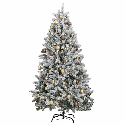 Kunstkerstboom met scharnieren 300 LED's en kerstballen 240 cm