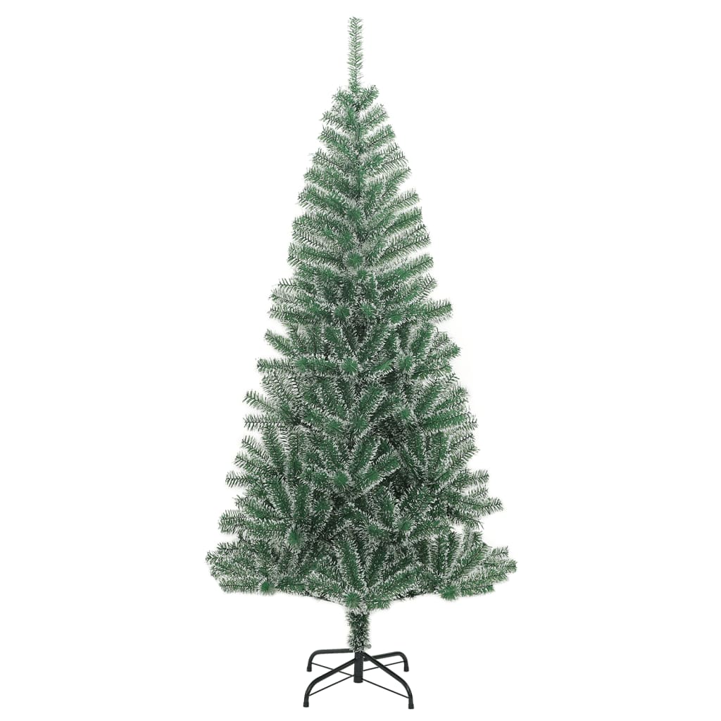 Kunstkerstboom Met 300 Led's Kerstballen En Sneeuw 210 cm met LED's en witte ballen