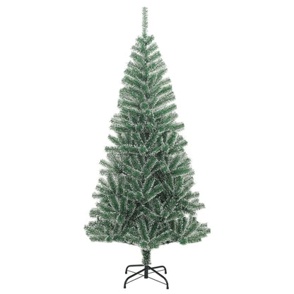 Kunstkerstboom Met 300 Led's Kerstballen En Sneeuw 210 cm met LED's en witte ballen
