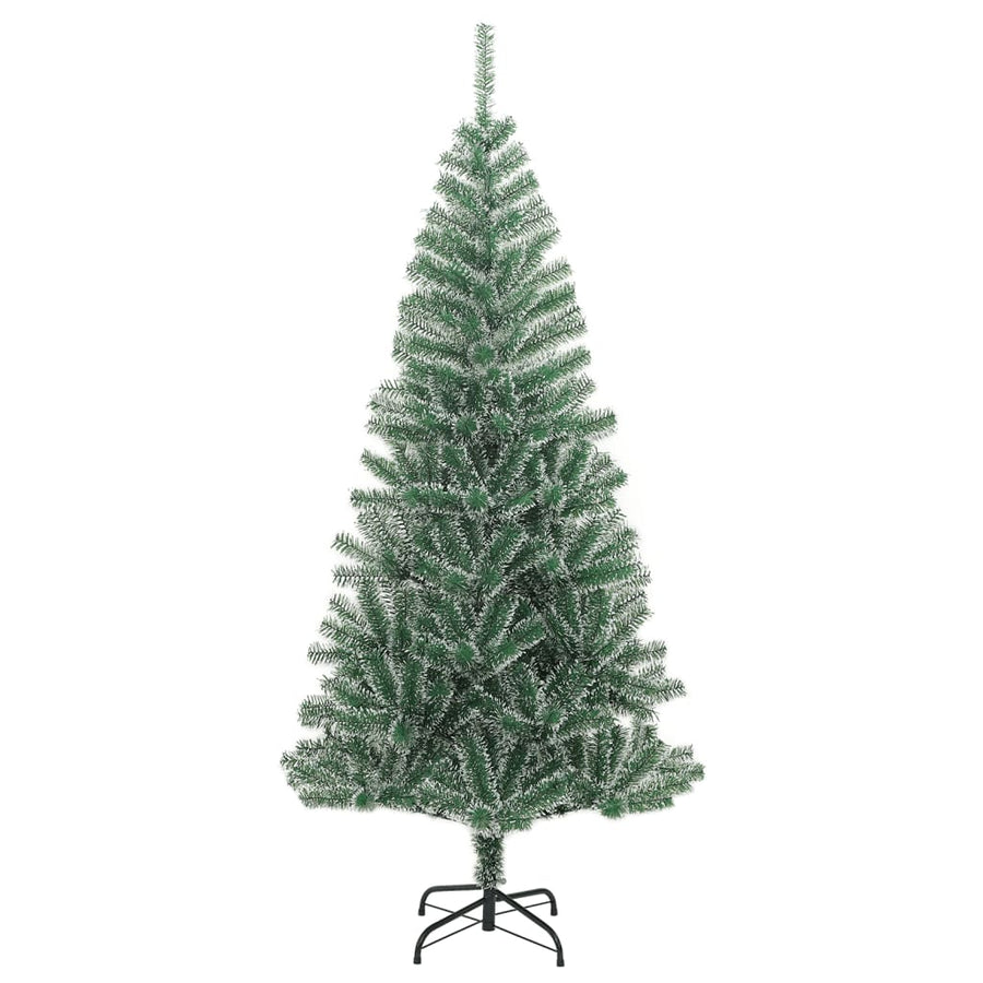Kunstkerstboom Met 300 Led's Kerstballen En Sneeuw 210 cm met LED's en witte ballen