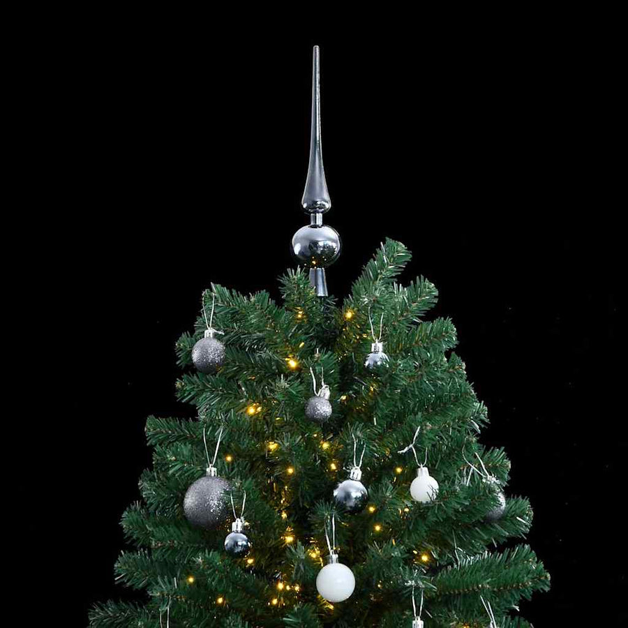 Kunstkerstboom met scharnieren 300 LED's en kerstballen 240 cm