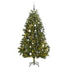 Kunstkerstboom Met Scharnieren 300 Led's En Kerstballen 270 Cm 1 Groen