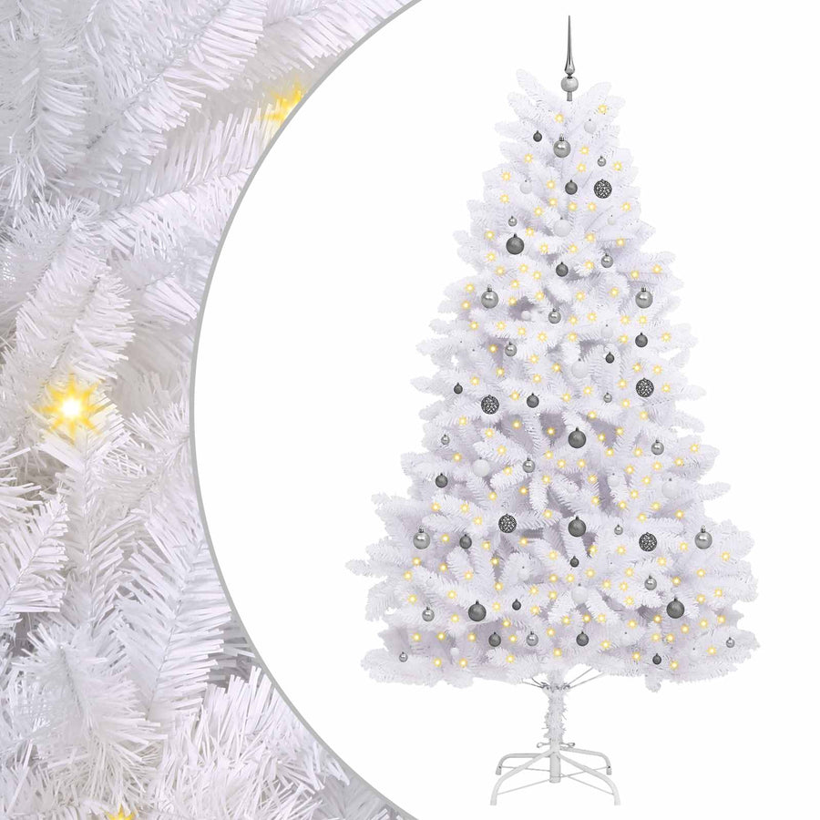 Kunstkerstboom Wit 128 x 128 x 270 cm PVC en Metaal