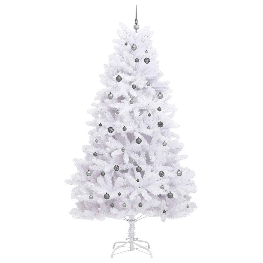 Kunstkerstboom Wit 128 x 128 x 270 cm PVC en Metaal
