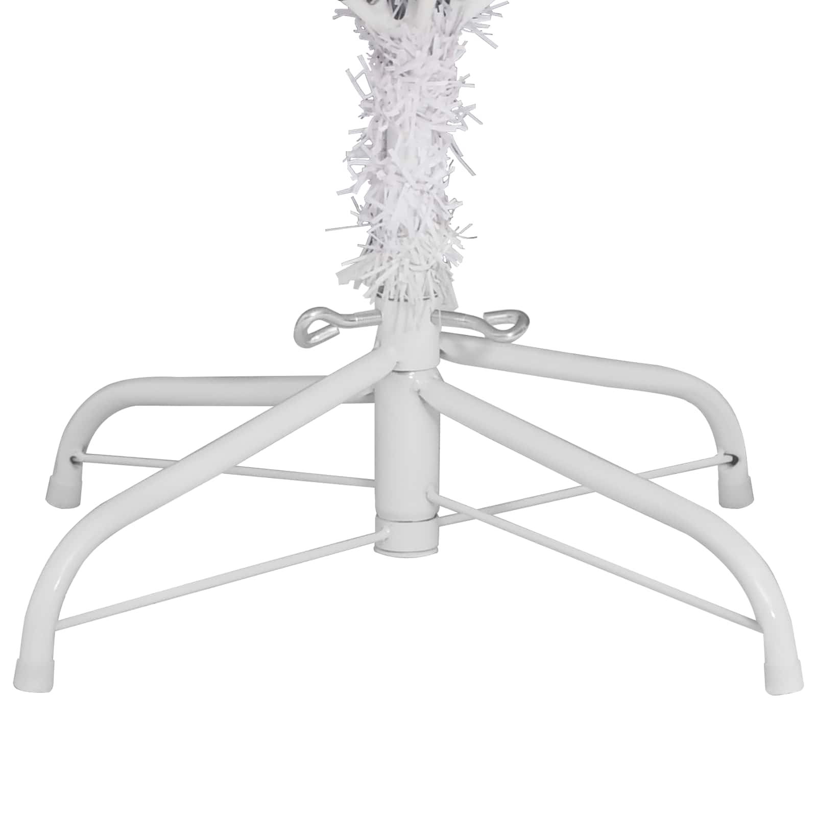 Kunstkerstboom 138 X 138 X Pvc En Metaal Wit 300 cm met LED's en witte/grijze ballen