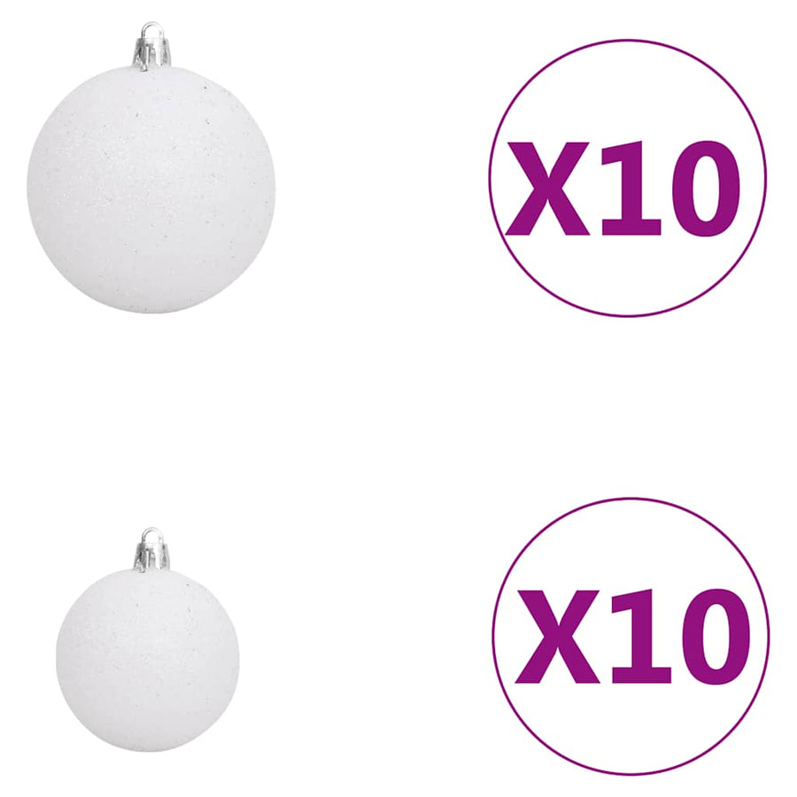 Kunstkerstboom met scharnieren 300 LED's en kerstballen 240 cm