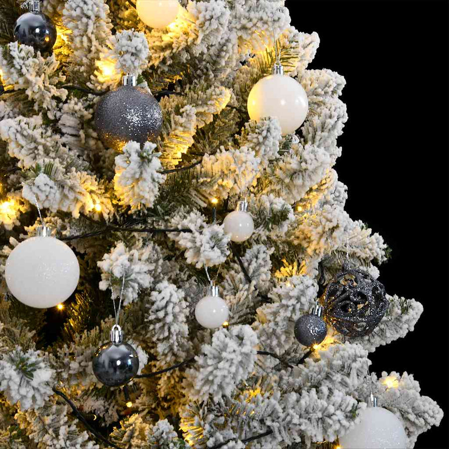 Kunstkerstboom met scharnieren 300 LED's en kerstballen 240 cm
