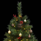 Kunstkerstboom Met Scharnieren 50 Led's En Kerstballen 150 cm met LED's en goudkleurige ballen