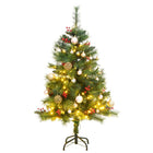 Kunstkerstboom Met Scharnieren 50 Led's En Kerstballen 150 cm with leds & rose gold balls