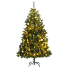 Kunstkerstboom Met Scharnieren 300 Led's En Kerstballen 180 cm met LED's en goudkleurige ballen