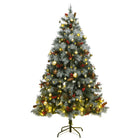 Kunstkerstboom Met Scharnieren 300 Led's En Kerstballen 180 cm met LED's en goudkleurige ballen