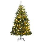 Kunstkerstboom Met Scharnieren 300 Led's En Kerstballen 180 cm with leds & rose gold balls