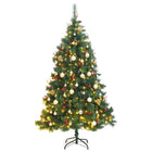 Kunstkerstboom Met Scharnieren 300 Led's En Kerstballen 180 cm with leds & rose gold balls