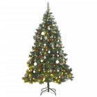 Kunstkerstboom Met Scharnieren 300 Led's En Kerstballen 180 cm met LED's en witte ballen