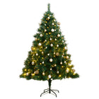 Kunstkerstboom Met Scharnieren 50 Led En Kerstballen 120 cm met LED's en goudkleurige ballen