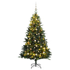 Kunstkerstboom Met Scharnieren 50 Led En Kerstballen 120 cm with leds & rose gold balls