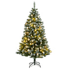 Kunstkerstboom Met Scharnieren 50 Led's En Kerstballen 150 cm with leds & rose gold balls