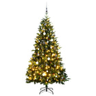 Kunstkerstboom Met Scharnieren 50 Led En Kerstballen 120 cm met LED's en witte ballen