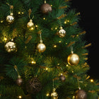 Kunstkerstboom Met Scharnieren 300 Led's En Kerstballen 210 cm with leds & rose gold balls