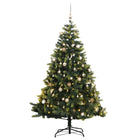 Kunstkerstboom Met Scharnieren 300 Led's En Kerstballen 180 cm with leds & rose gold balls