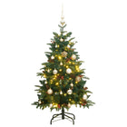 Kunstkerstboom Met Scharnieren 50 Led's En Kerstballen 120 cm with leds & rose gold balls