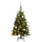 Kunstkerstboom Met Scharnieren 50 Led's En Kerstballen 120 cm met LED's en witte ballen