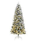 Kunstkerstboom Met Scharnieren 300 Led's En Sneeuw 240 cm Met LED's