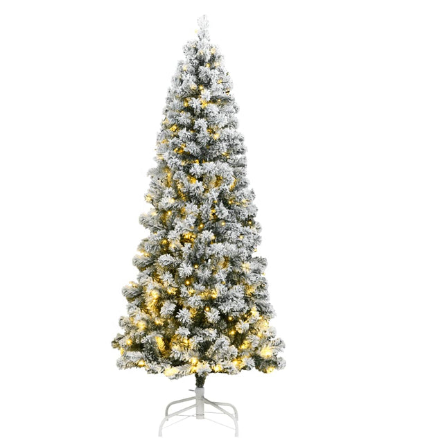 Kunstkerstboom Met Scharnieren 300 Led's En Sneeuw 240 cm Met LED's