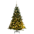 Kunstkerstboom Met Scharnieren 300 Led's En Kerstballen 180 cm with leds & rose gold balls