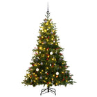 Kunstkerstboom Met Scharnieren 300 Led's En Kerstballen 240 cm met LED's en witte ballen