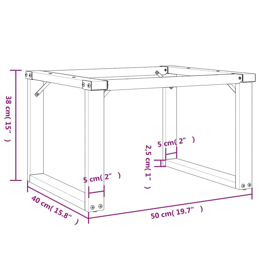 Salontafelpoten O-Frame 50X40X38 Cm Gietijzer