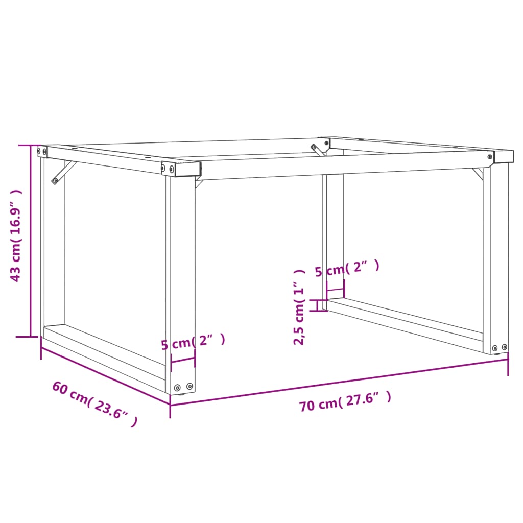 Salontafelpoten O-Frame 70X60X43 Cm Gietijzer