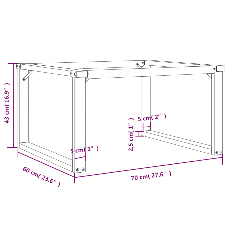 Salontafelpoten O-Frame 70X60X43 Cm Gietijzer